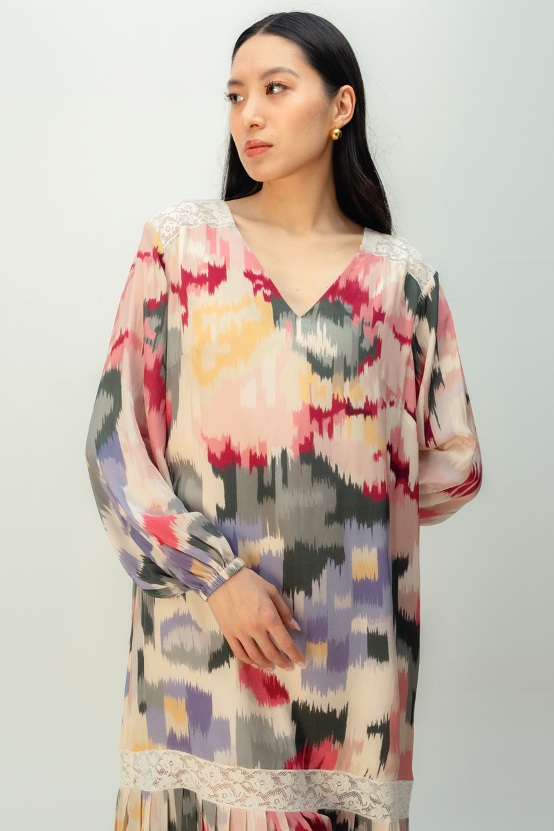 POWDER ROSE DRESS crepe dress by Ode to Odd in multi for women in Singapore