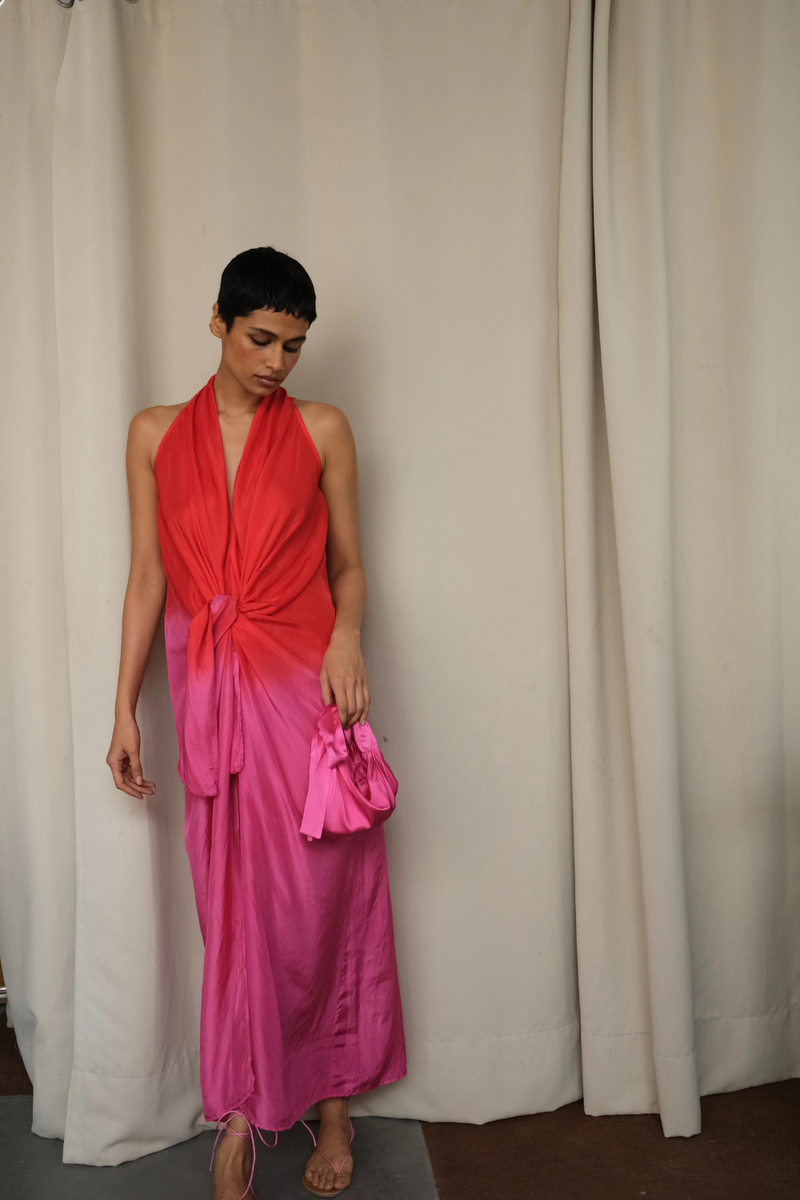 SOLANA OMBRE KNOTTED DRESS silk Buy SOLANA OMBRE KNOTTED DRESS from C&W | Dresses for Women by Ituvana for women in Singapore