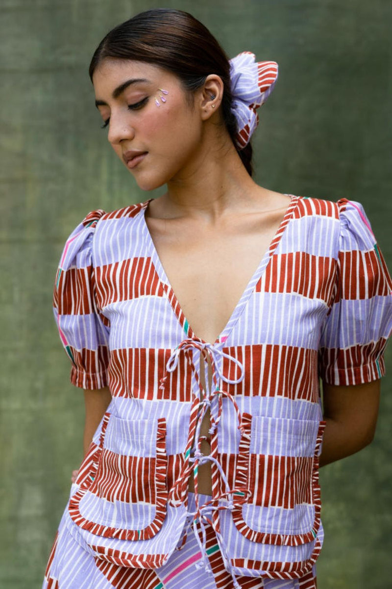 Fern Striped Top by Doodlage for women in Singapore