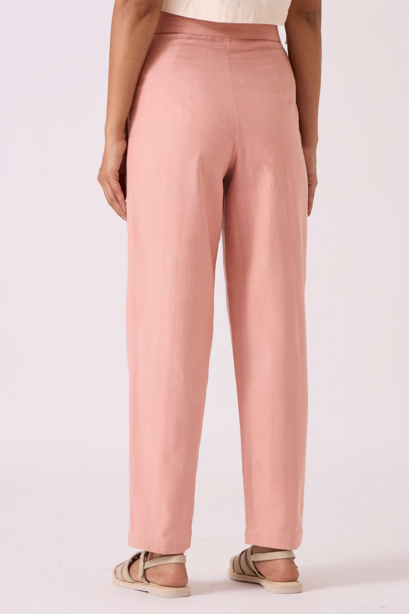 Victory Pink Handwoven Pants cotton by The Summer House in pink color for women in Singapore