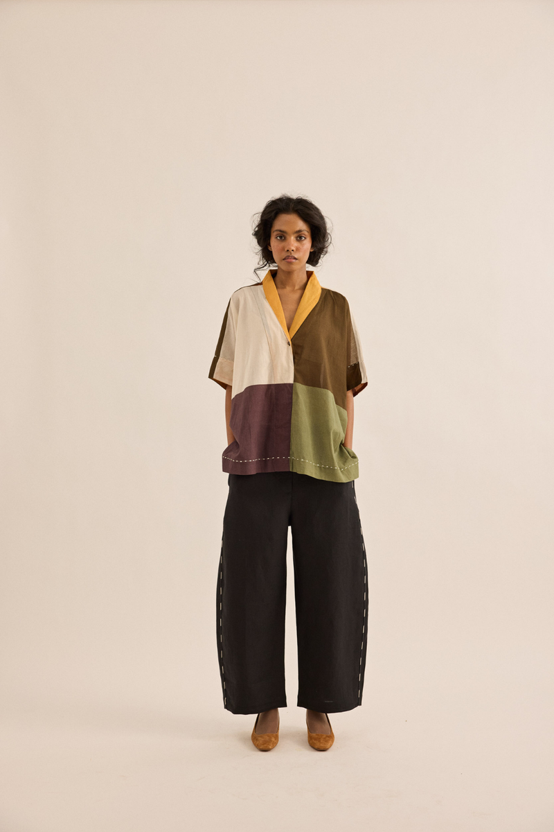 Kohl Pants linen pant/trouser by Khara Kapas in black for women in Singapore
