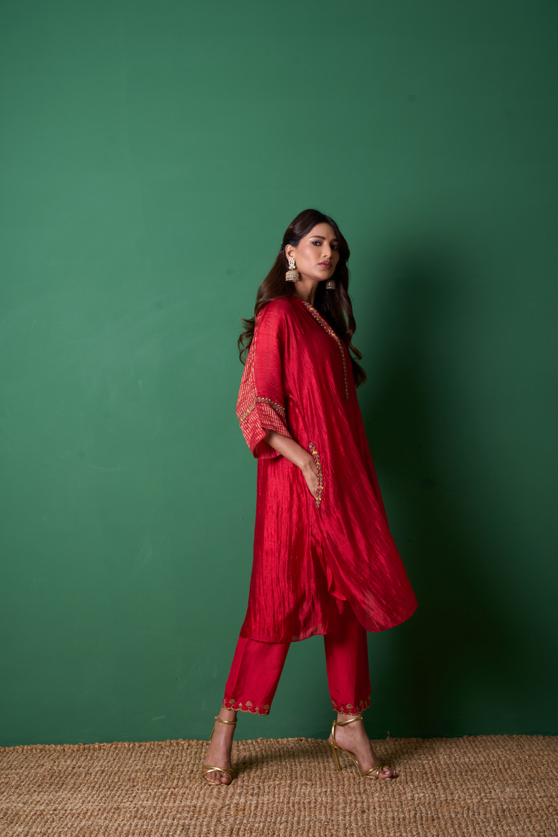 Radiance Kurta Set - Red