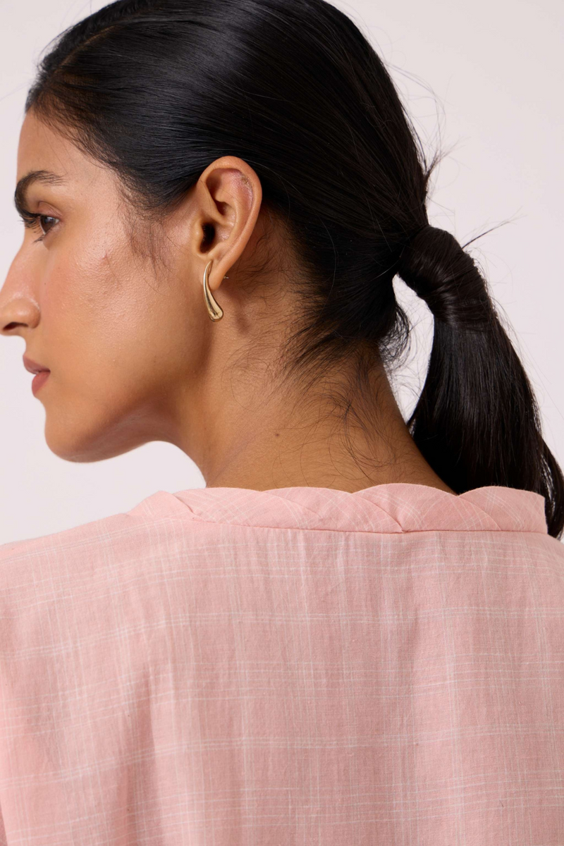 Laurie Pink Handwoven Top cotton by The Summer House in blue color for women in Singapore