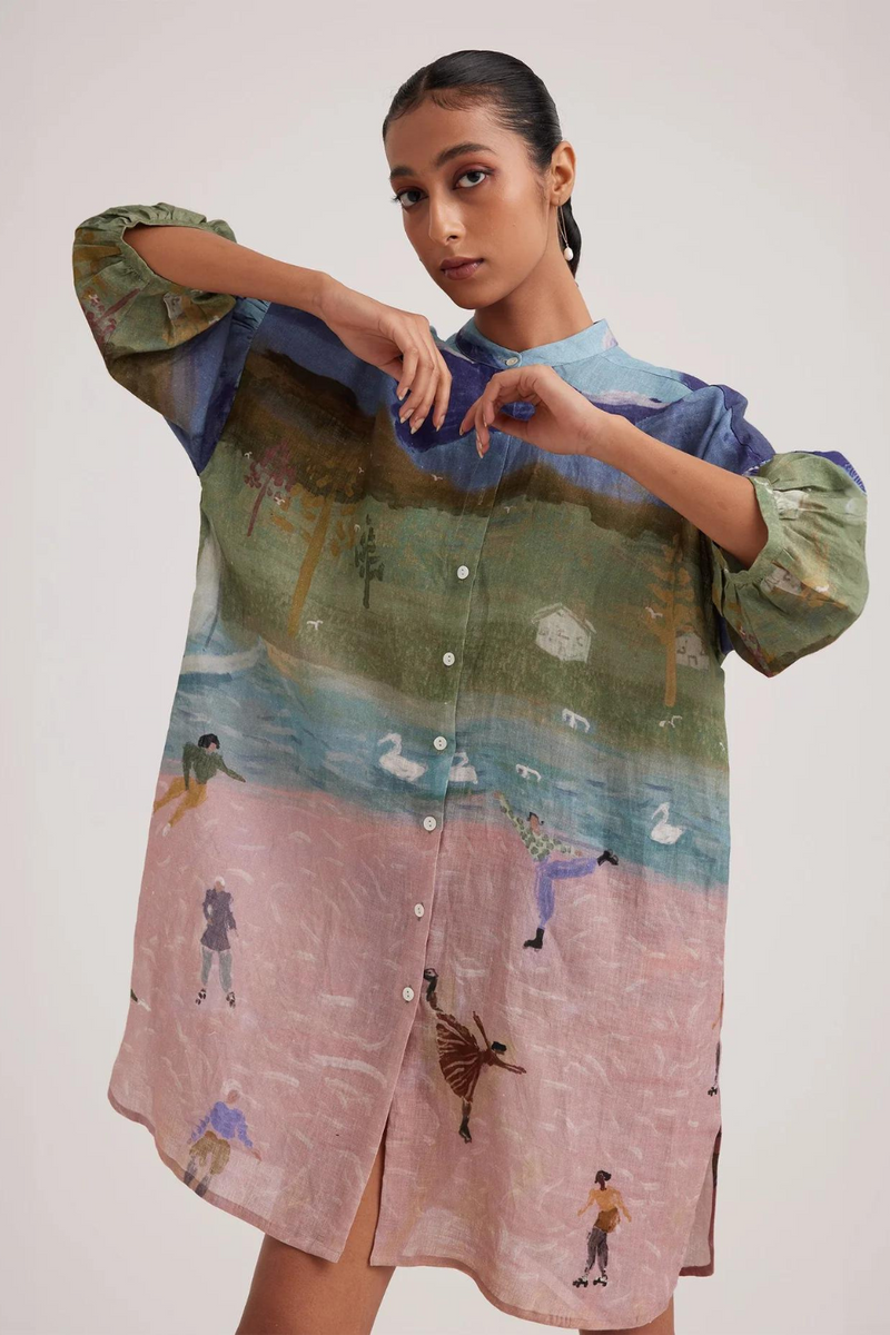 Oracle Tunic-Skater linen by CORD for women in Singapore