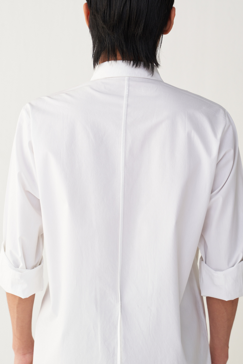 MULTI PANEL SHIRT poplin by THREE Men in white color for men in Singapore