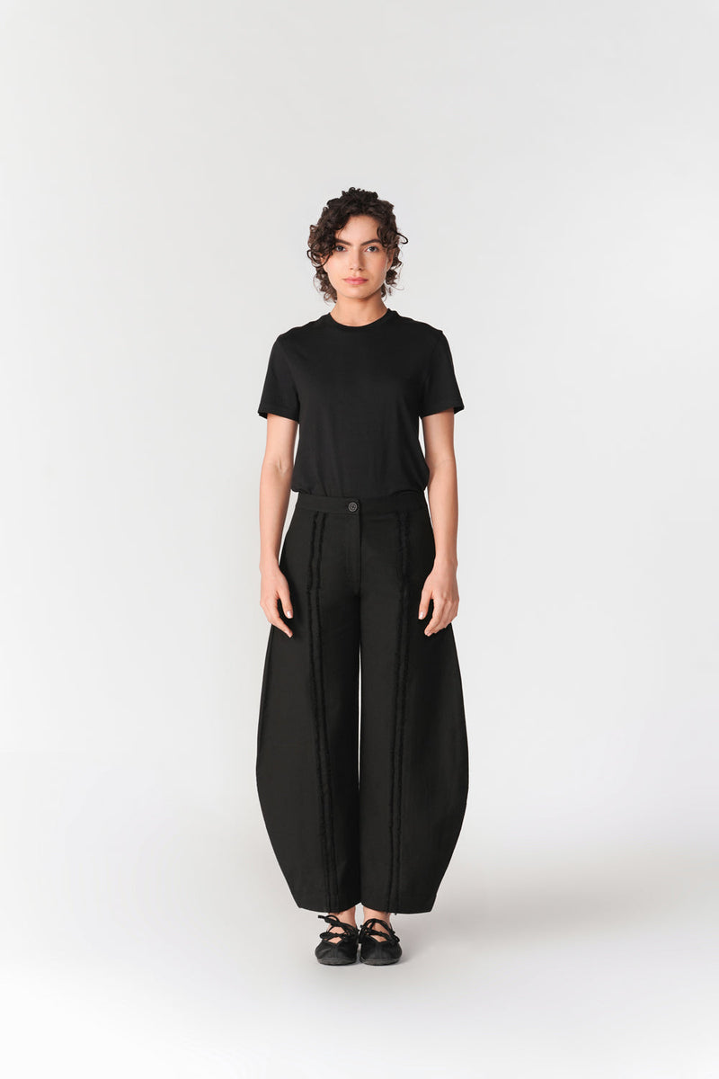 Barrel Slot Seam Pants pant/trouser by Turn Black in black for women in Singapore