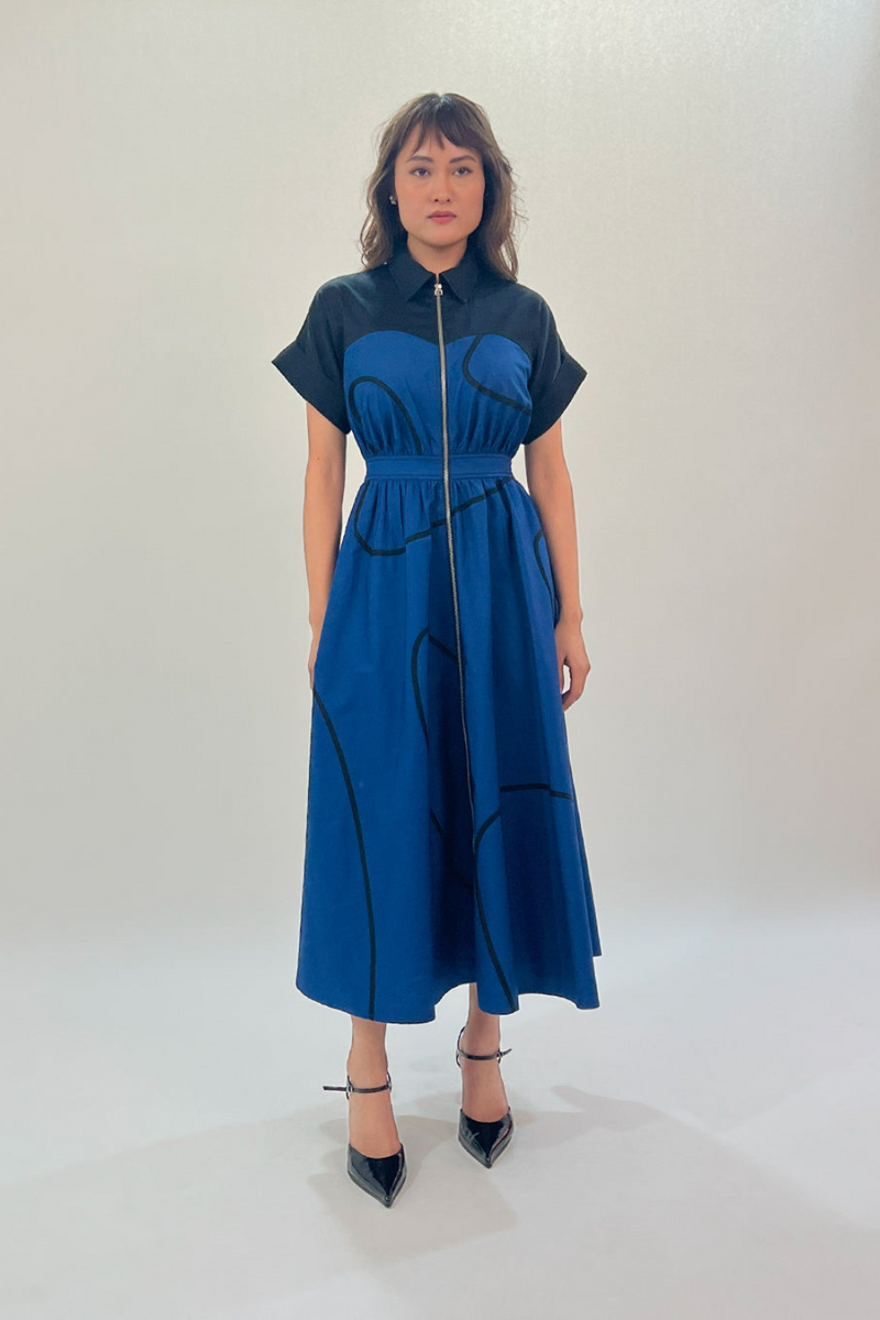 Cup Stem zip dress 100% cotton Buy Cup Stem zip dress from C&W | Dresses for Women by Leh Studios in multi color for women in Singapore