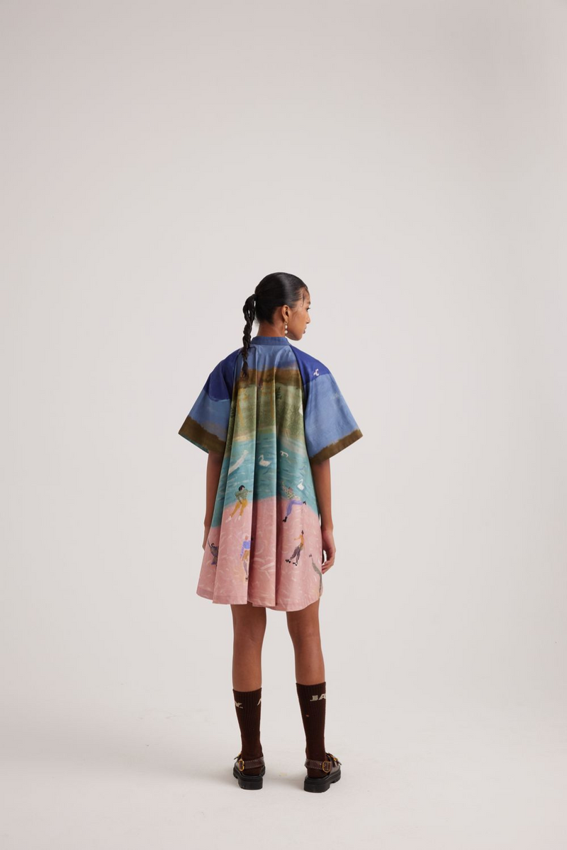 A-Line Dress-Skater satin by CORD for women in Singapore