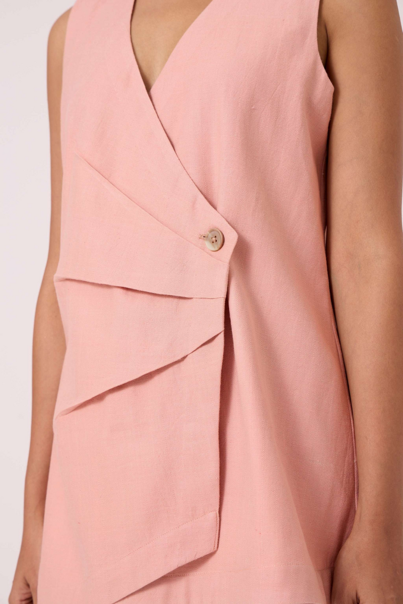 Karenin Pink Handwoven Top cotton by The Summer House in pink color for women in Singapore