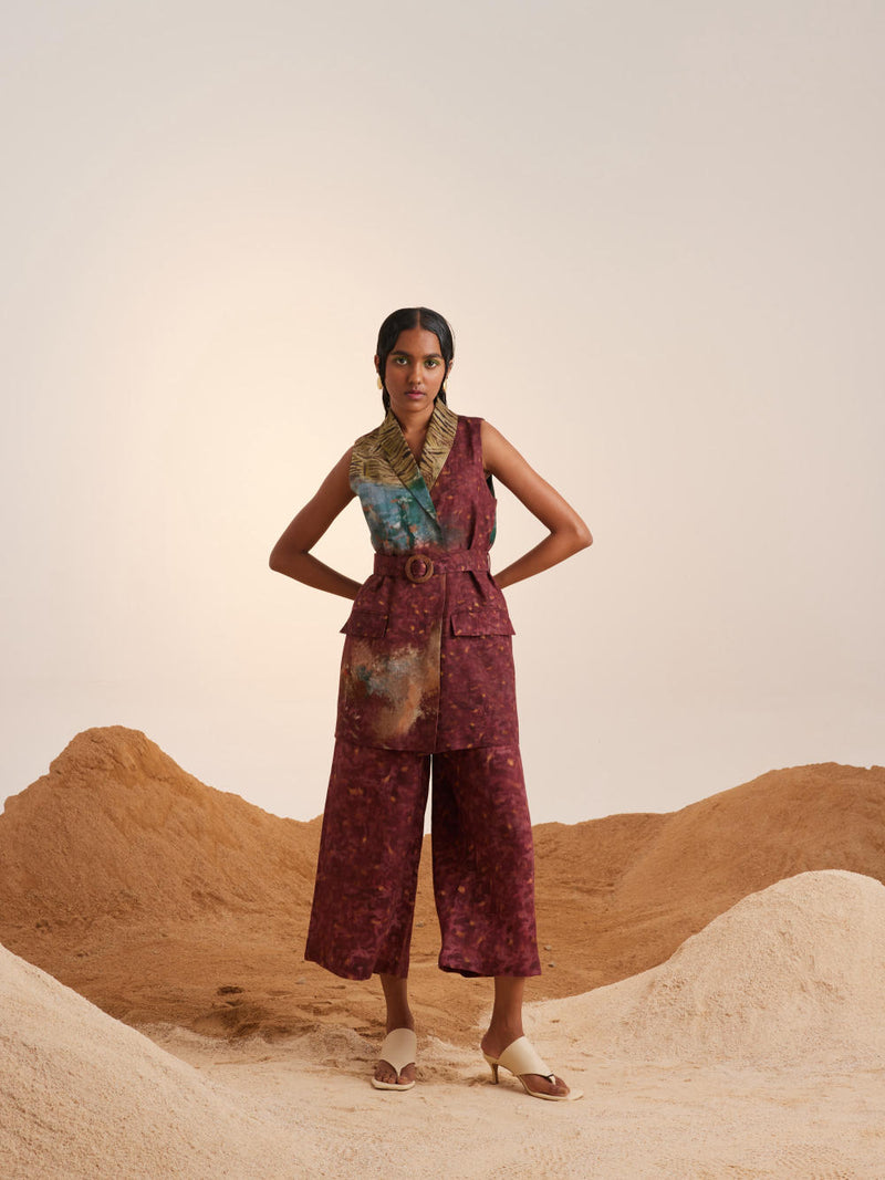 Summer Blazer Set (3pc)
(Blazer + Pants + Bustier)-Grain linen Co-ord Set by CORD for women in Singapore