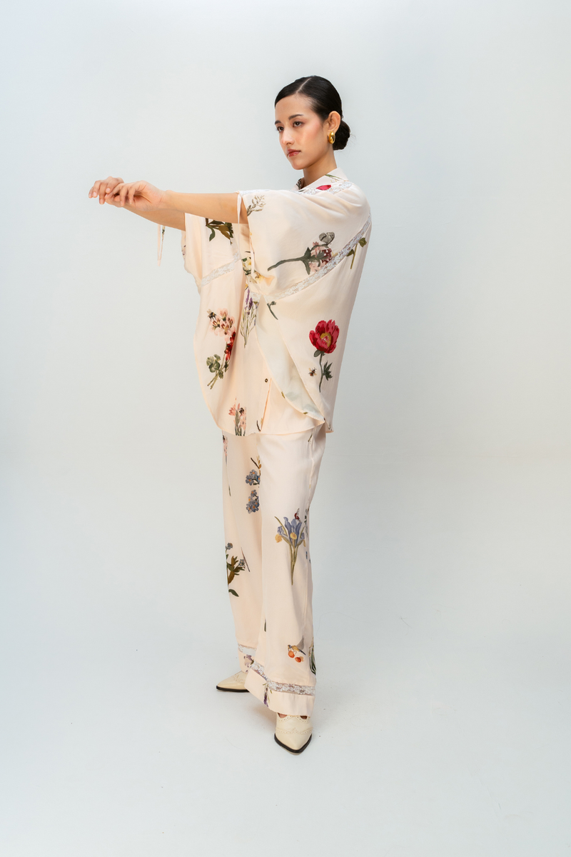 GENTLE GRACE CO-ORD SET crepe co-ord set by Ode to Odd in blush pink for women in Singapore
