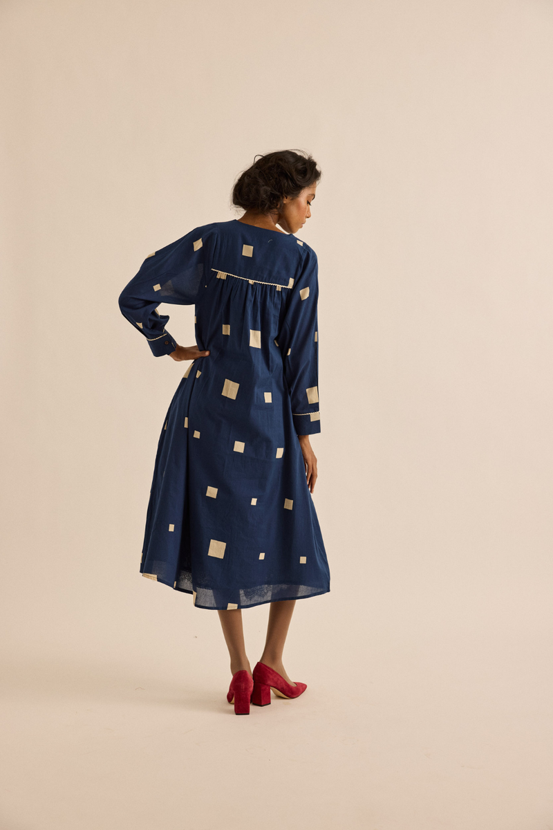 Azul Dress mul dress by Khara Kapas in dark blue for women in Singapore