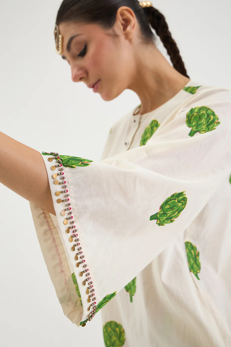 OFF WHITE ARTICHOKE SET cotton by AAVIDI in white color for women in Singapore