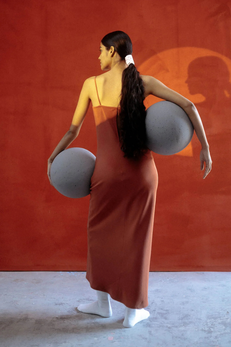 SAKTI SLIP DRESS silk Buy SAKTI SLIP DRESS from C&W | Dresses for Women by Ituvana in rust color for women in Singapore
