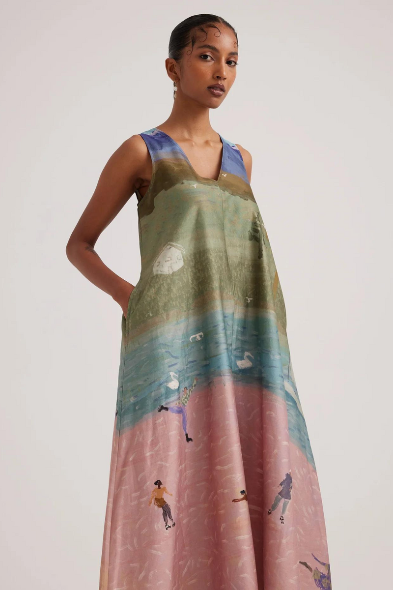 Ravine Dress-Skater satin by CORD for women in Singapore