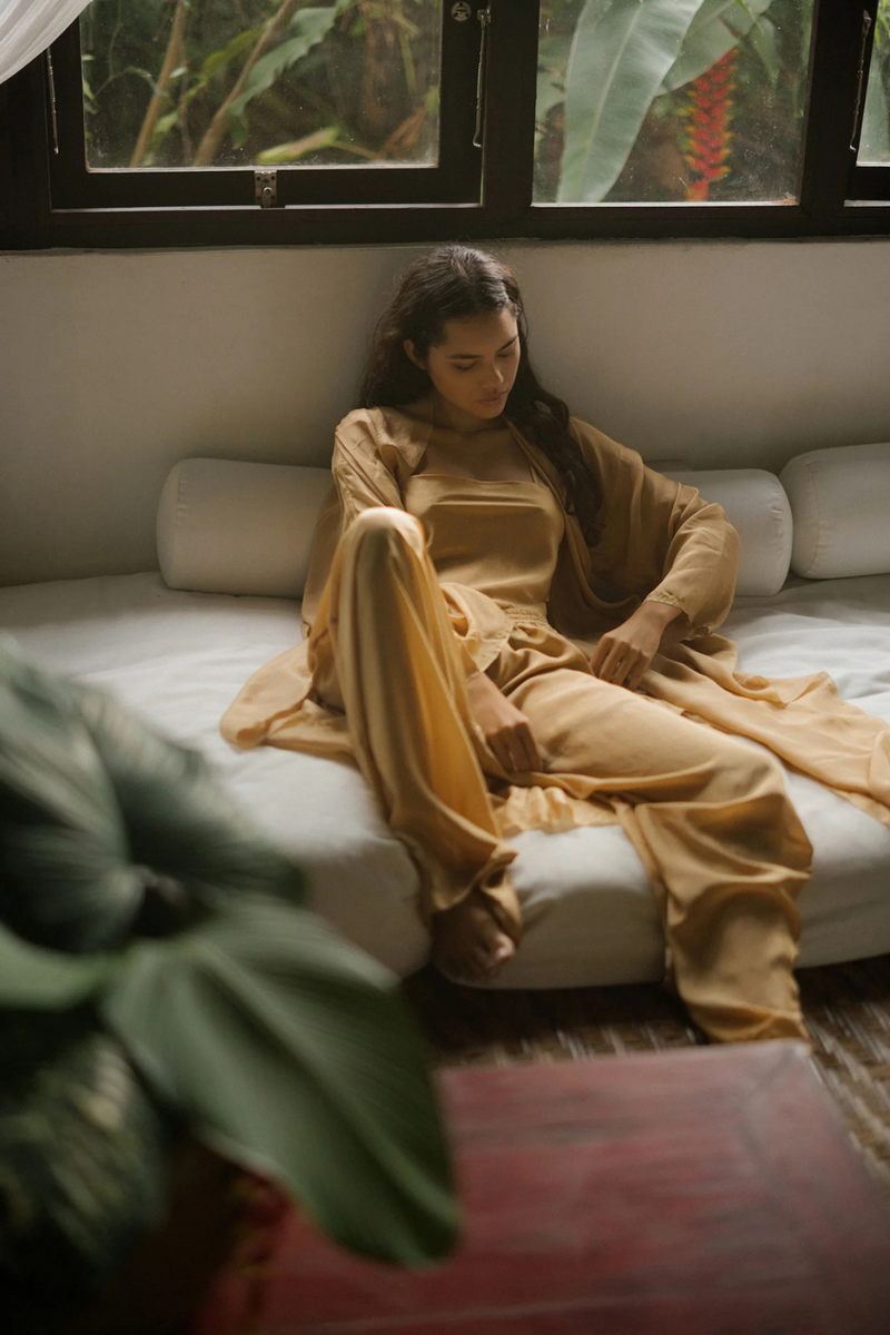 Dhyana Cape Set silk Buy Dhyana Cape Set from C&W | Co-Ord Sets for Women by Ituvana for women in Singapore
