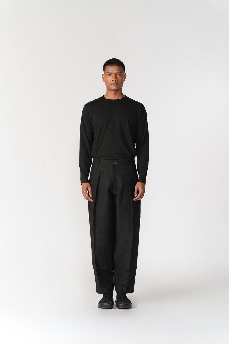 Knife Pleat Barrel Pants pant/trouser by Turn Black in black for men in Singapore