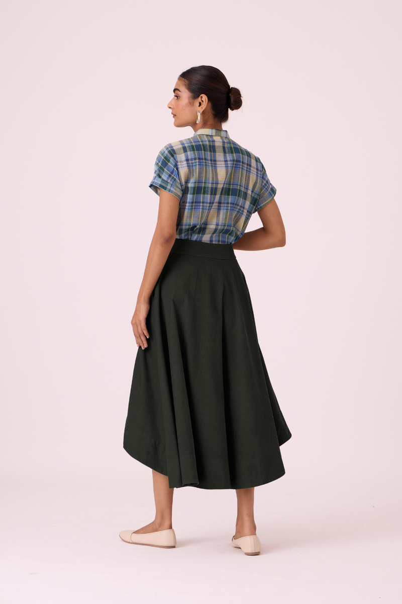 Boga Green Corduroy Skirt corduroy by The Summer House in olive color for women in Singapore