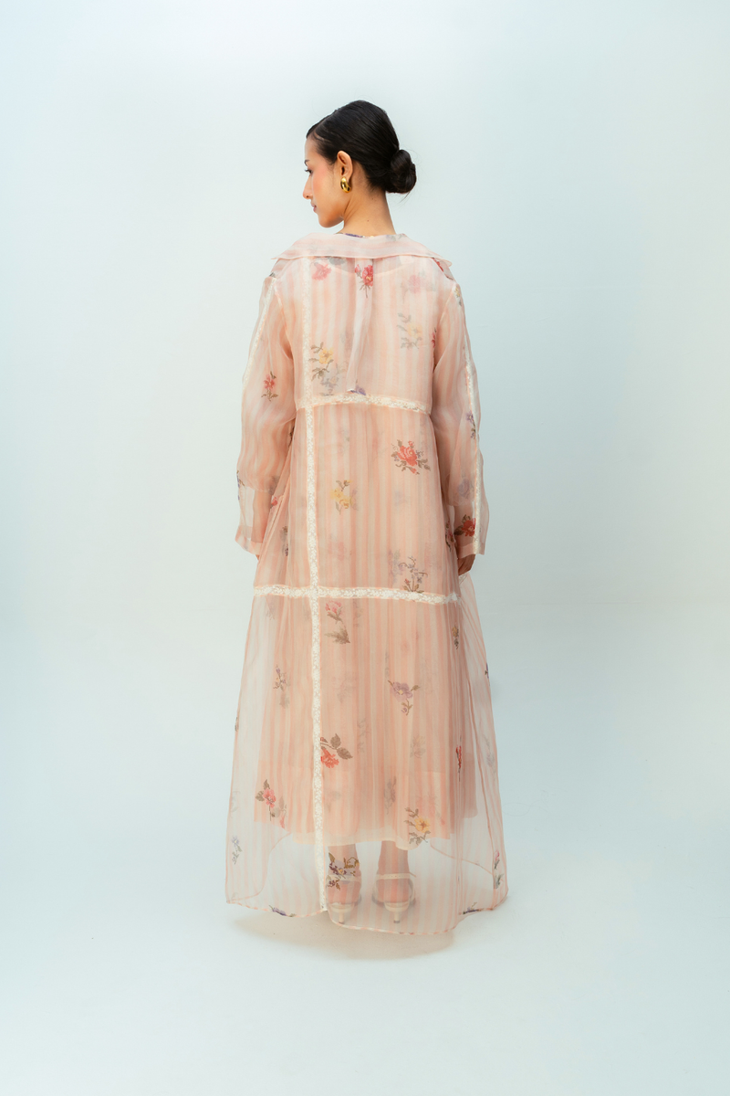 SUNLIT MEADOW TRENCH silk organza jacket/overlay by Ode to Odd in blush pink for women in Singapore