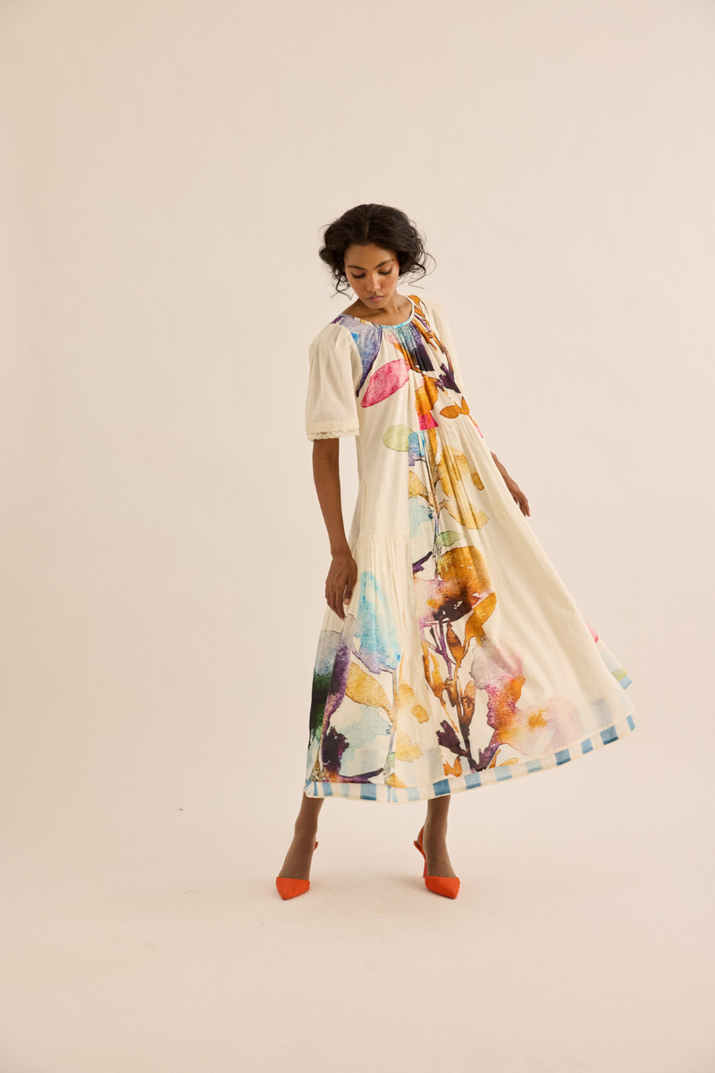 Petaline Dress mul dress by Khara Kapas in multicolor for women in Singapore