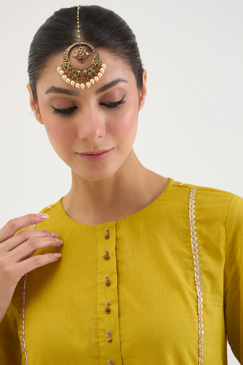 SAPPHIRE SET cotton by AAVIDI in mustard color for women in Singapore