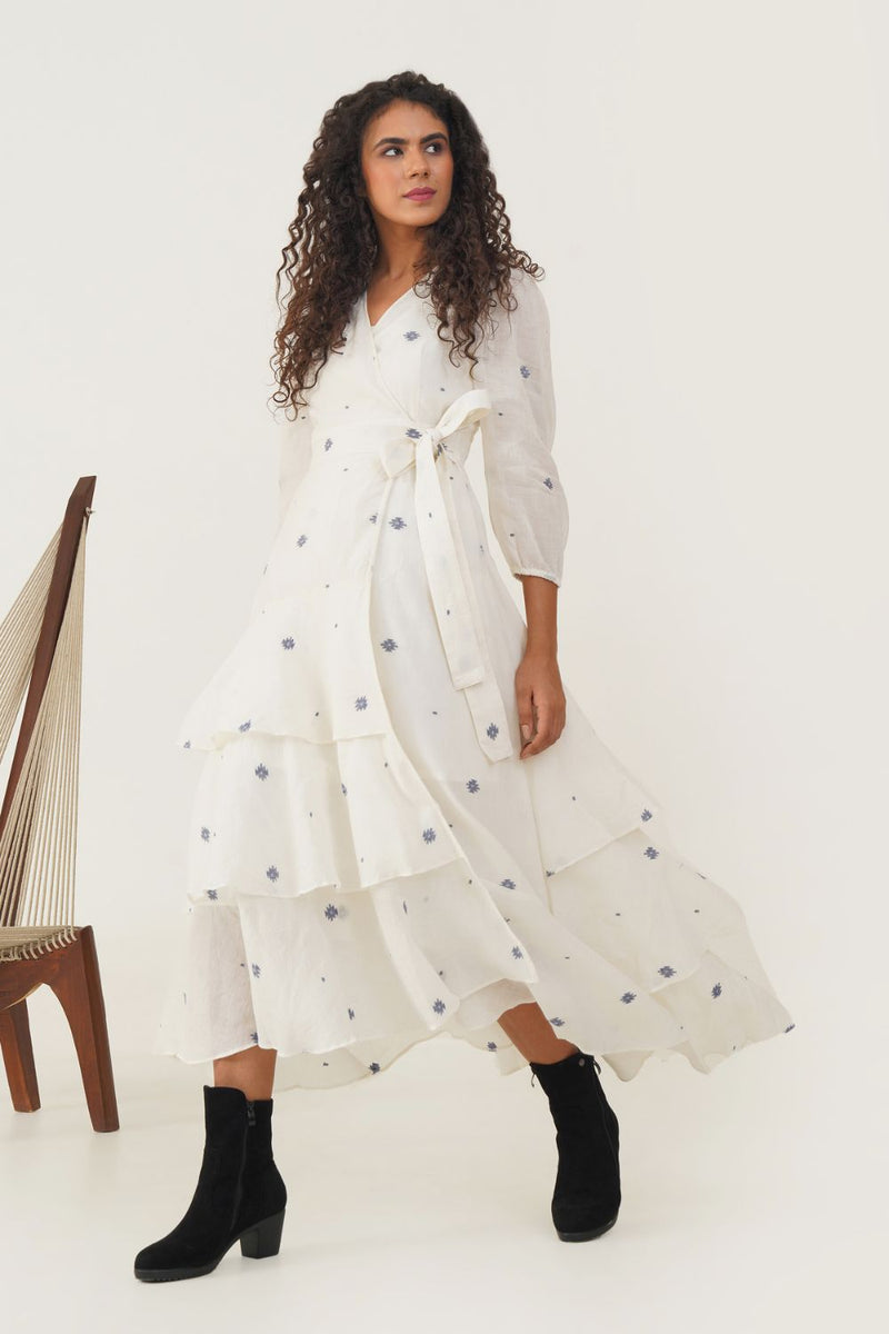 OLIVE DRESS 100% cotton Buy OLIVE DRESS from C&W | Dresses for Women by Indigo Dreams in white color for women in Singapore