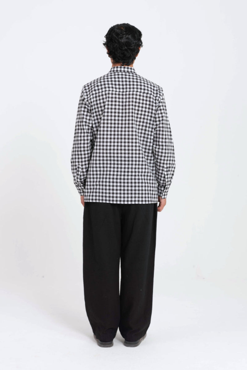 Groove Handloom Shirt cotton shirt by Jodi Men in black, white for men in Singapore