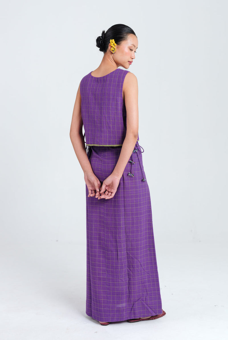 Drift Handloom Overlay handwoven cotton jacket/overlay by JodiLife in purple for women in Singapore