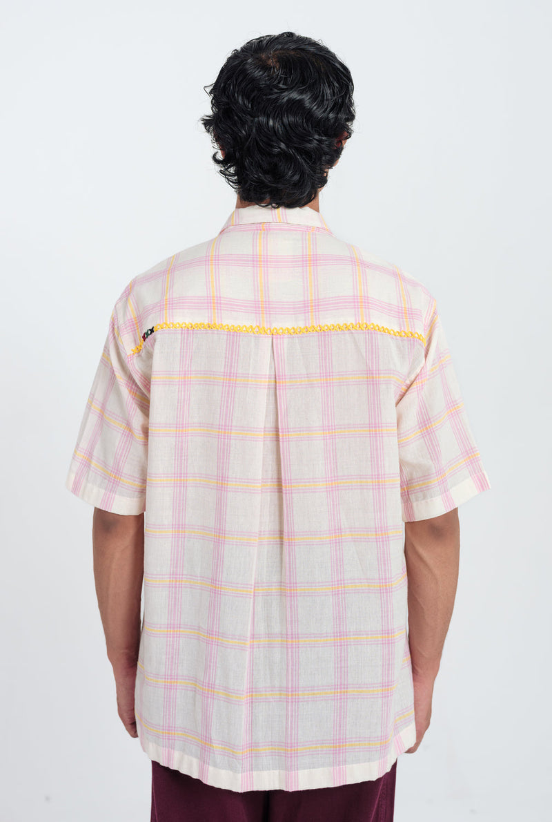 Chataai Men Shirt cotton shirt by Jodi Men in white, pink for men in Singapore