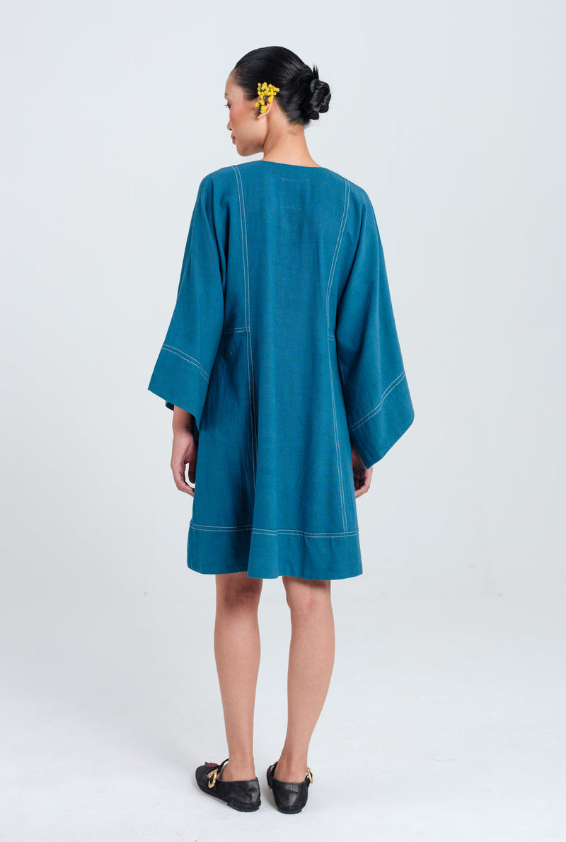 Ether Shift Dress kala cotton dress by JodiLife in blue for women in Singapore