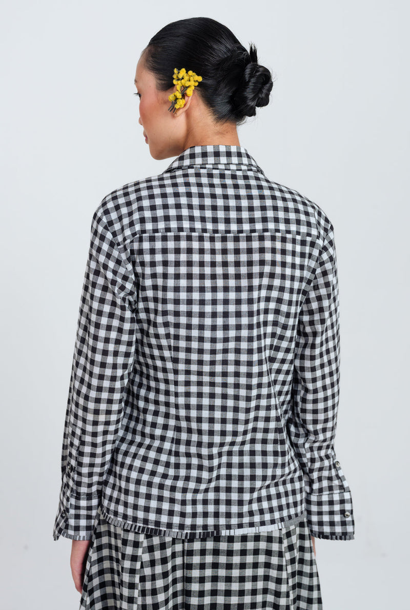 Groove Handloom Wrap Shirt handwoven cotton top/shirt by JodiLife in black, white for women in Singapore