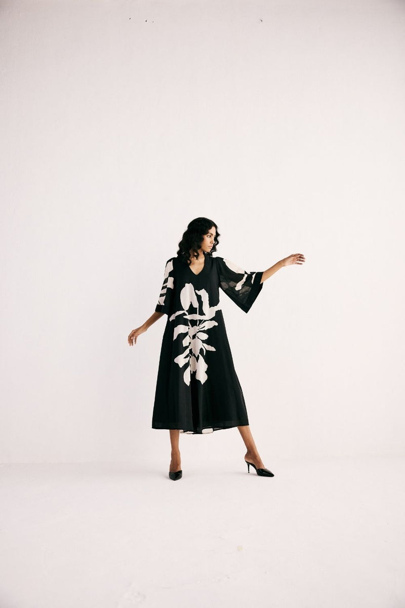 BLANC CHARMS DRESS cotton by Khara Kapas in black for women in Singapore