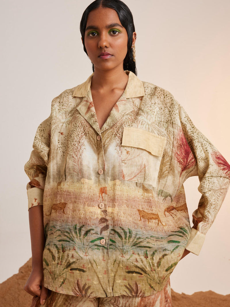 Lounge Set-Woods linen Co-ord Set by CORD for women in Singapore