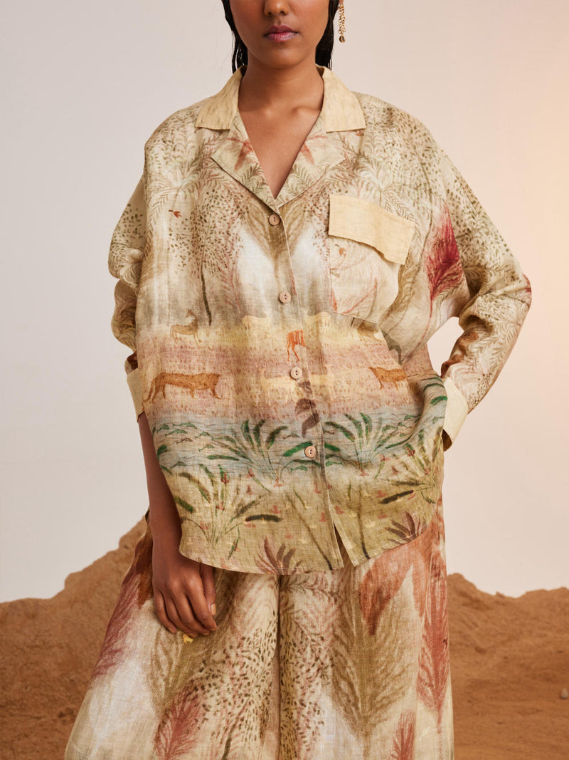 Lounge Set-Woods linen Co-ord Set by CORD for women in Singapore