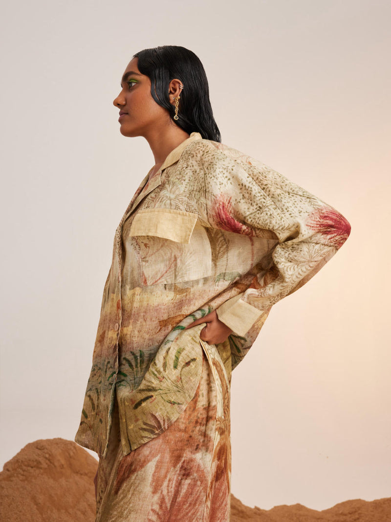 Lounge Set-Woods linen Co-ord Set by CORD for women in Singapore