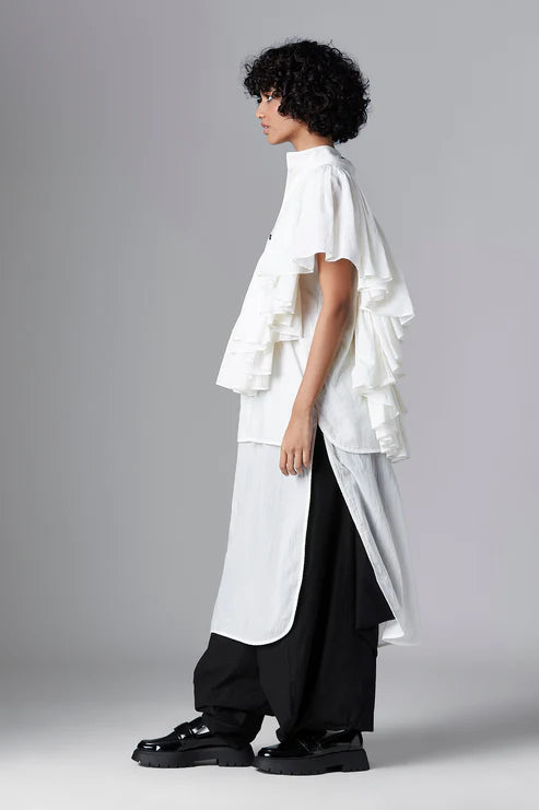 AMARIS SHIRT cotton Tops and Shirts by Chola in white color for women in Singapore