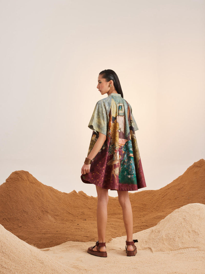 A-Line Dress -High Tea satin Dress by CORD for women in Singapore