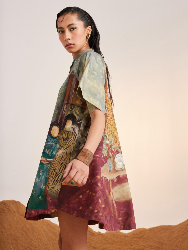 A-Line Dress -High Tea satin Dress by CORD for women in Singapore