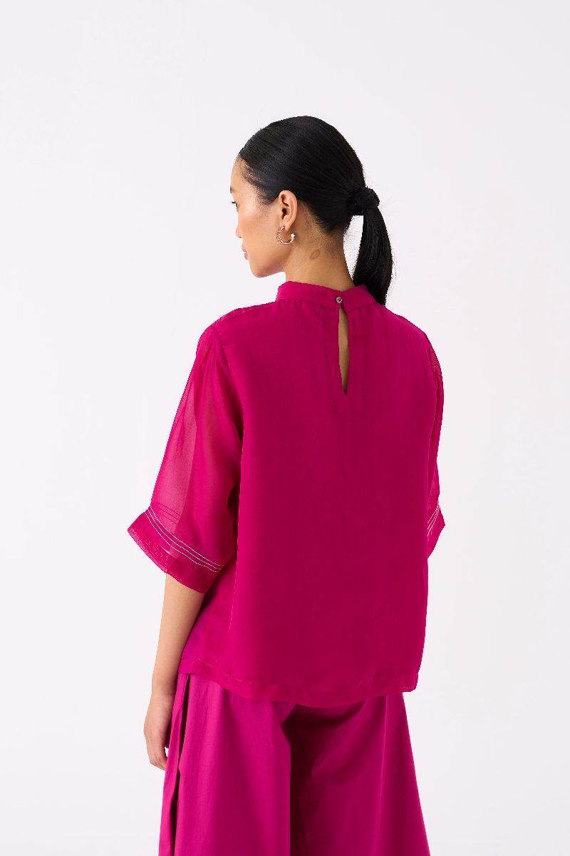 POPPY TOP-FUSCHIA organza by THREE for women in Singapore