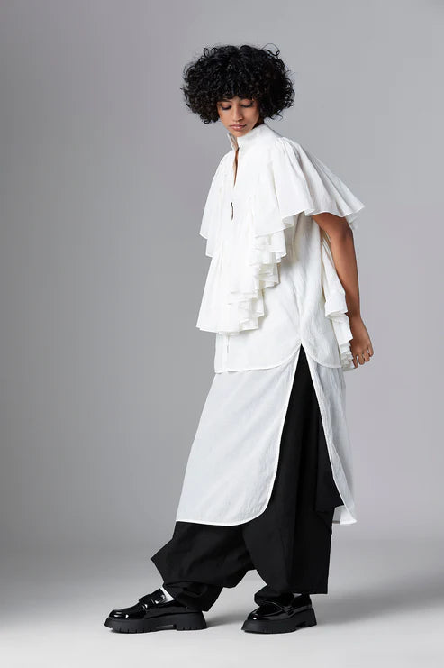 AMARIS SHIRT cotton Tops and Shirts by Chola in white color for women in Singapore