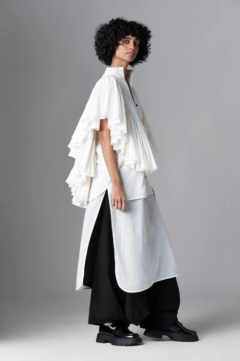 AMARIS SHIRT cotton Tops and Shirts by Chola in white color for women in Singapore