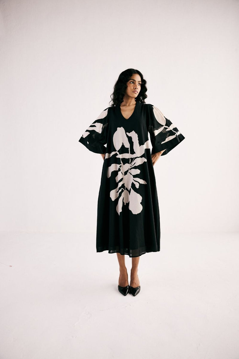 BLANC CHARMS DRESS cotton by Khara Kapas in black for women in Singapore