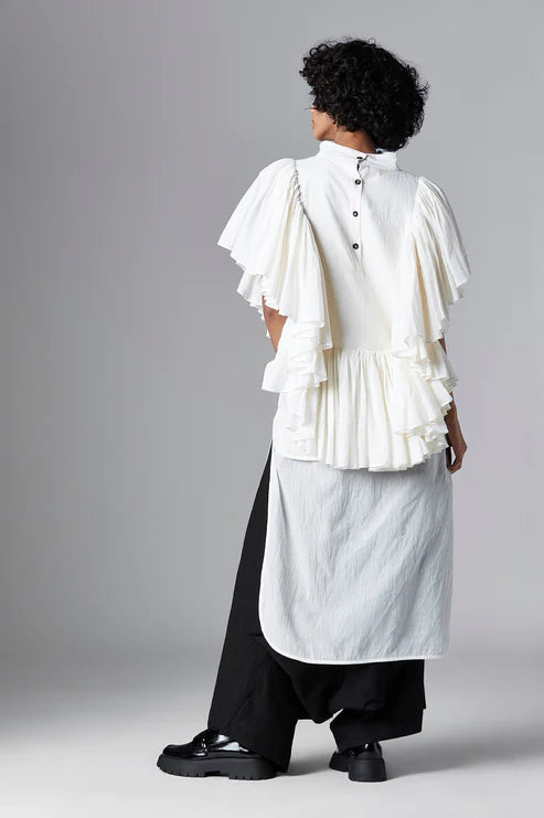AMARIS SHIRT cotton Tops and Shirts by Chola in white color for women in Singapore