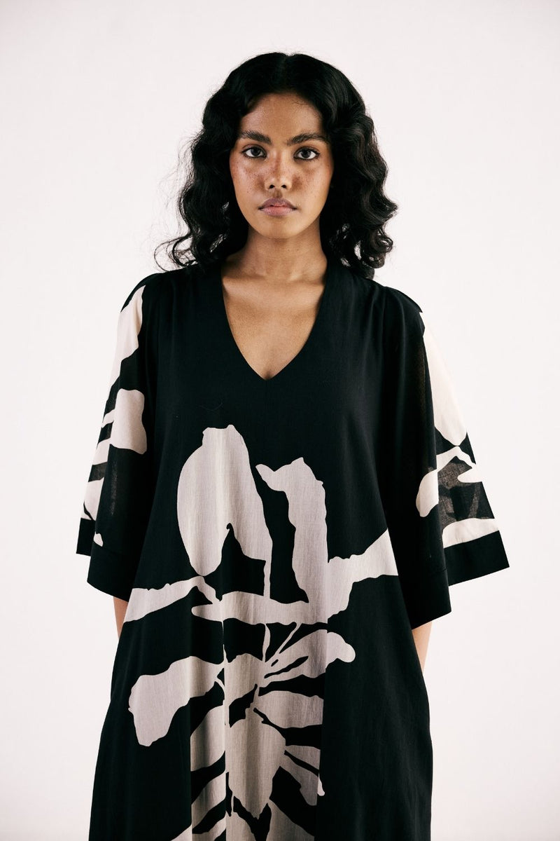 BLANC CHARMS DRESS cotton by Khara Kapas in black for women in Singapore
