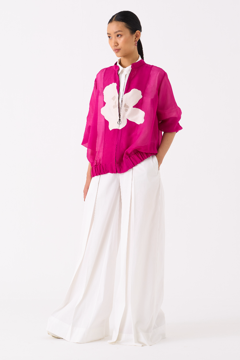 BOXY FIT SHIRT-WHITE poplin by THREE in white color for women in Singapore
