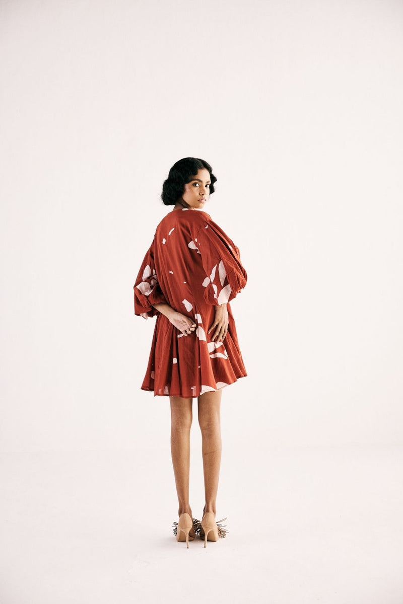 RUSTIC GLORY DRESS cotton by Khara Kapas in red for women in Singapore
