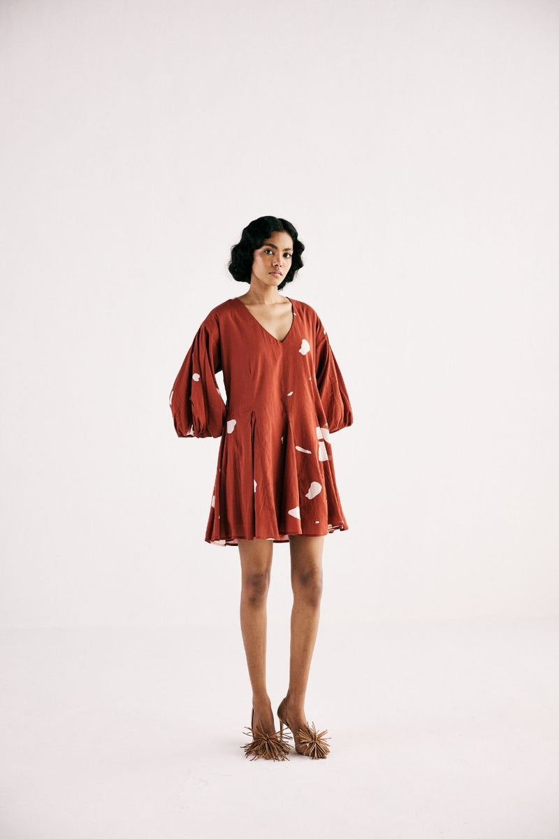 RUSTIC GLORY DRESS cotton by Khara Kapas in red for women in Singapore