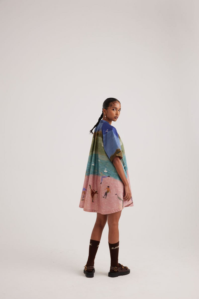 A-Line Dress-Skater satin by CORD for women in Singapore