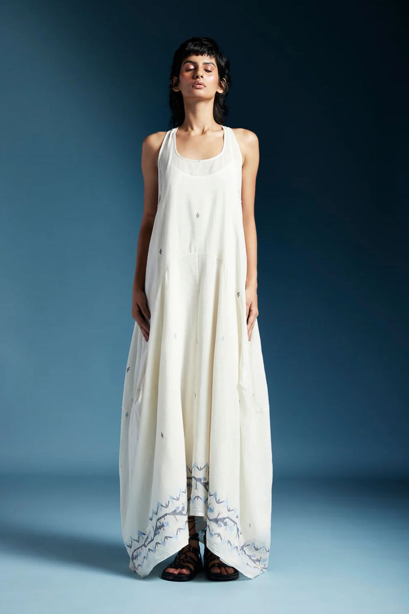 Amor Dress-White cotton by Chola in white color for women in Singapore