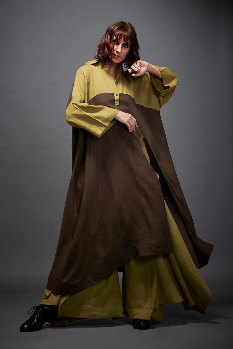 AVRIL SHIRT linen by Chola in brown color for women in Singapore